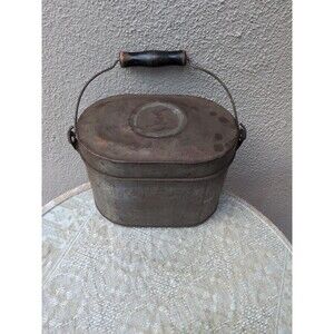 Vintage/Antique Aluminum Railroad  Miner Lunch Box Pail  Primitive Country Decor